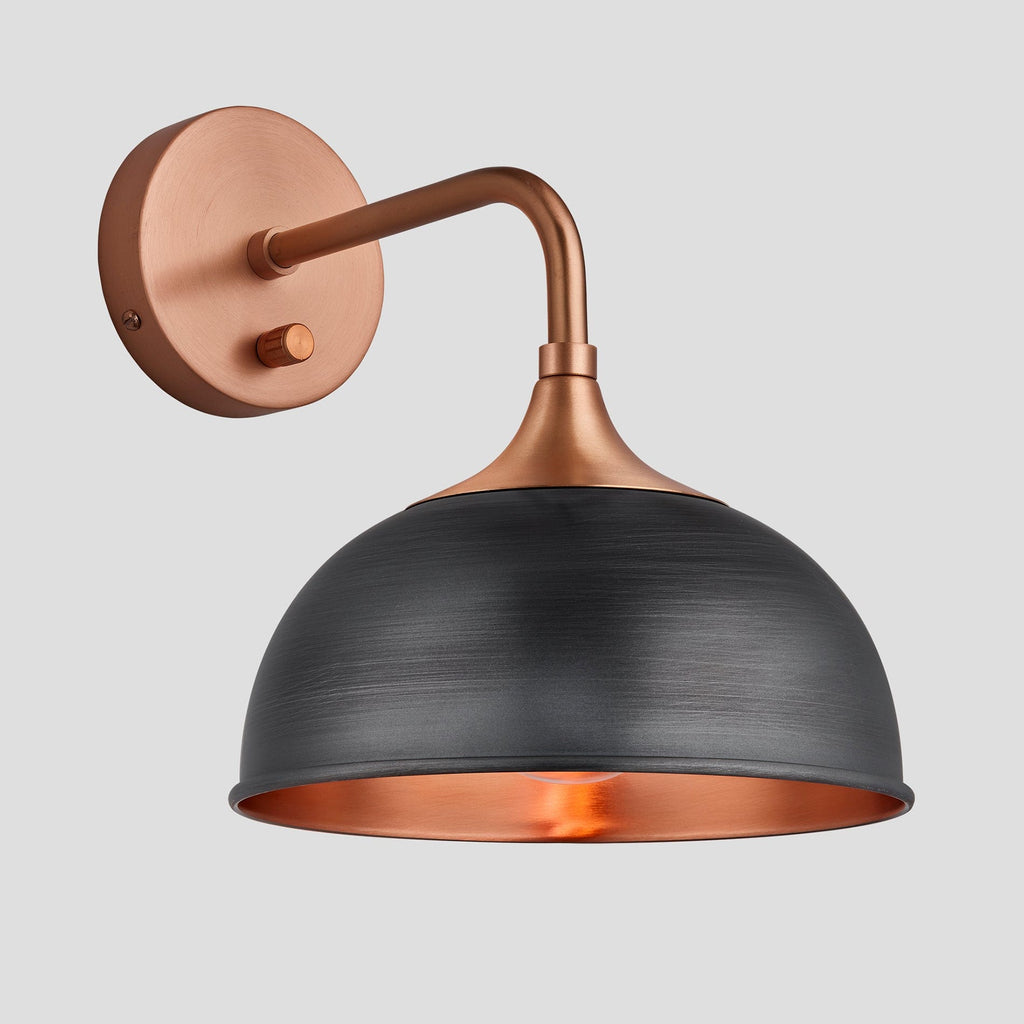 Chelsea Dome Wall Light - 8 Inch - Pewter & Copper-Ceiling Lights-Yester Home