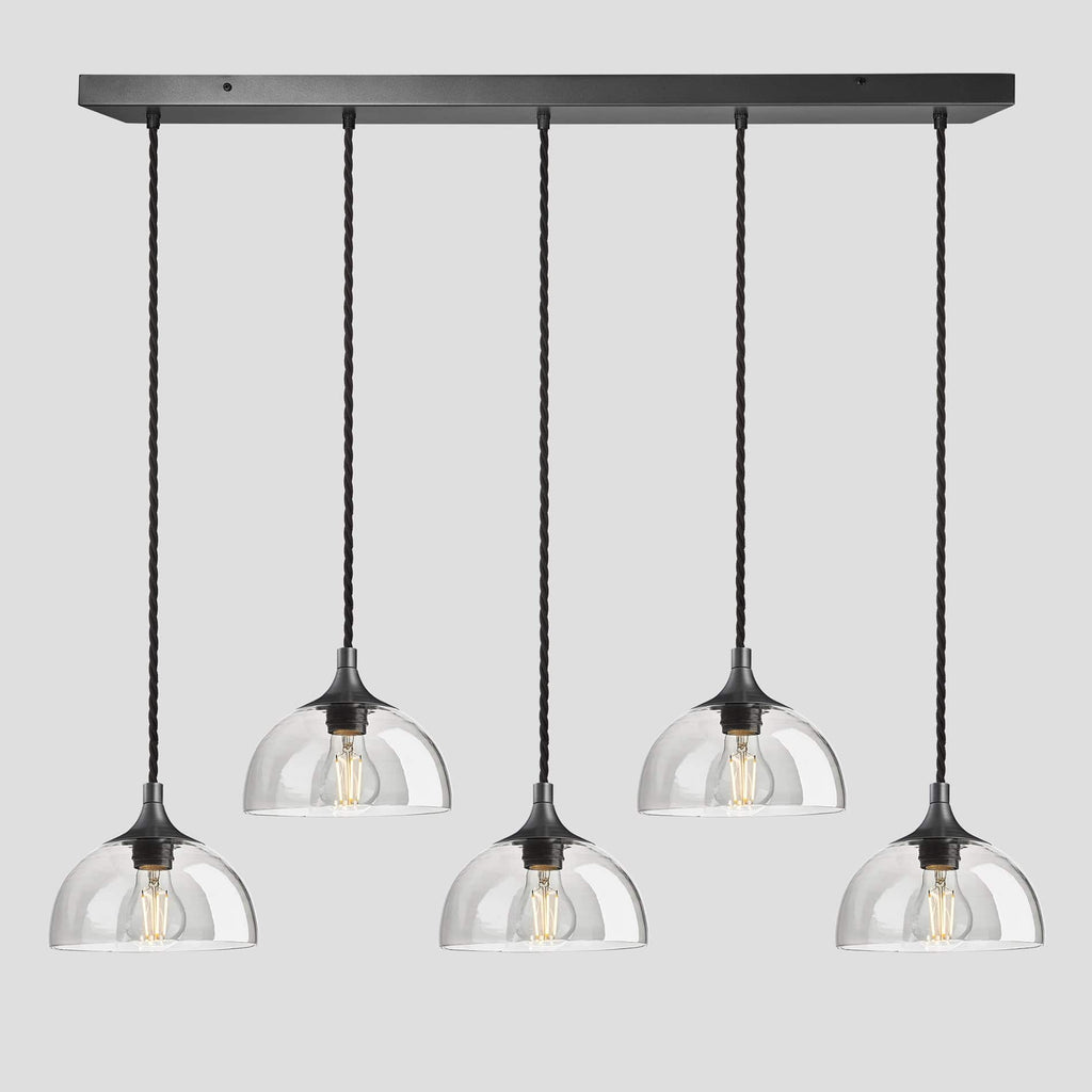 Chelsea Tinted Glass Dome 5 Wire Cluster Lights - 8 inch - Smoke Grey-Ceiling Lights-Yester Home