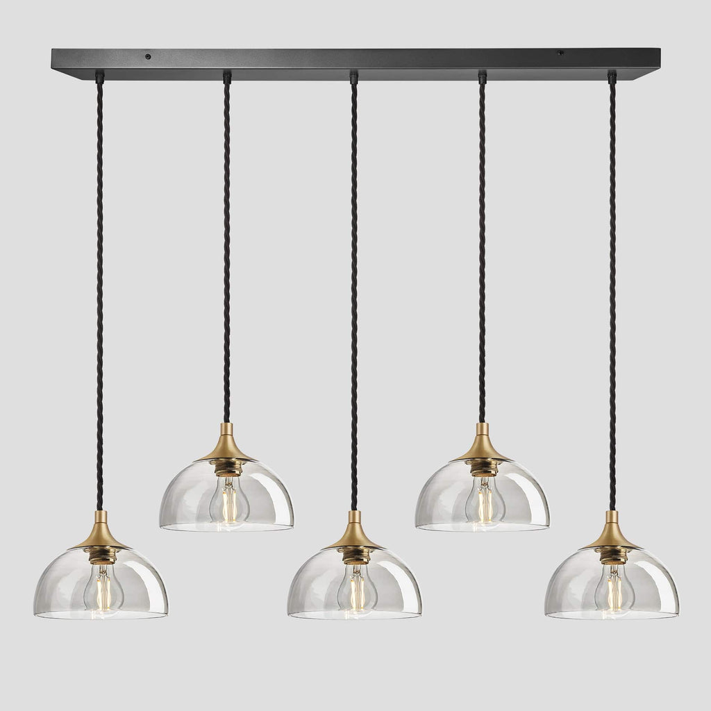 Chelsea Tinted Glass Dome 5 Wire Cluster Lights - 8 inch - Smoke Grey-Ceiling Lights-Yester Home