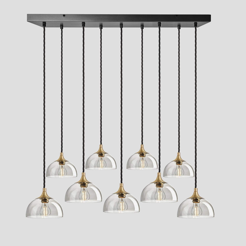 Chelsea Tinted Glass Dome 9 Wire Cluster Lights - 8 inch - Smoke Grey-Ceiling Lights-Yester Home