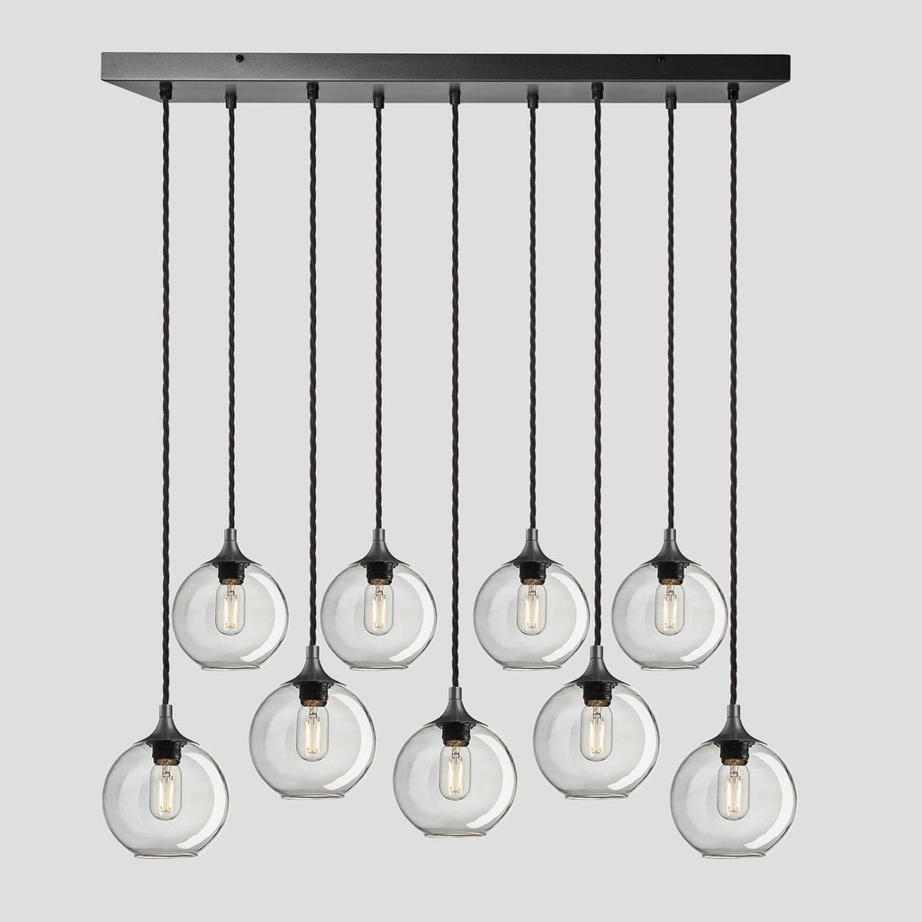 Chelsea Tinted Glass Globe 9 Wire Cluster Lights - 7 inch - Smoke Grey-Ceiling Lights-Yester Home