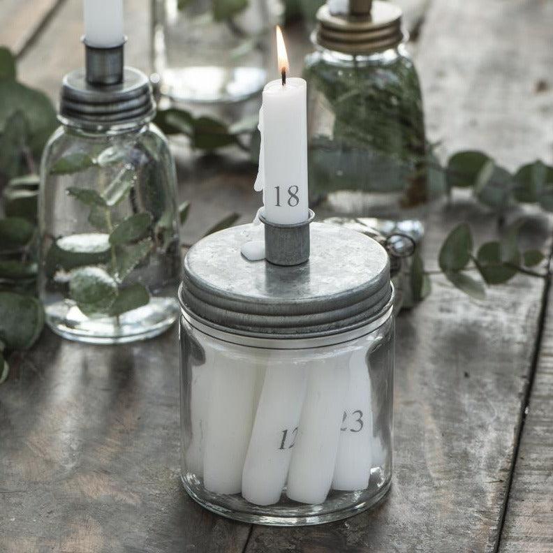 Chunky Glass Jar Candle Holder | Various-Candle Holders-Yester Home