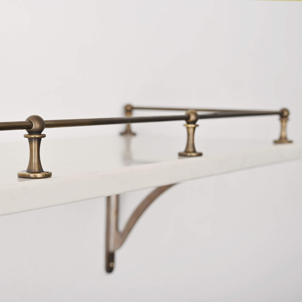 Classic Aged Brass Gallery Shelf Rail-Gallery Rails-Yester Home