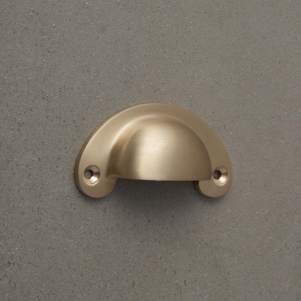 Classic Brushed Satin Brass Cupboard Handles | Unlacquered-Cabinet Handles-Yester Home
