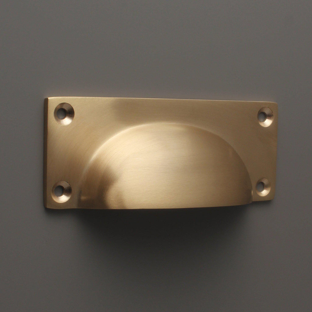 Classic Brushed Satin Brass Cupboard Handles | Unlacquered-Cabinet Handles-Yester Home