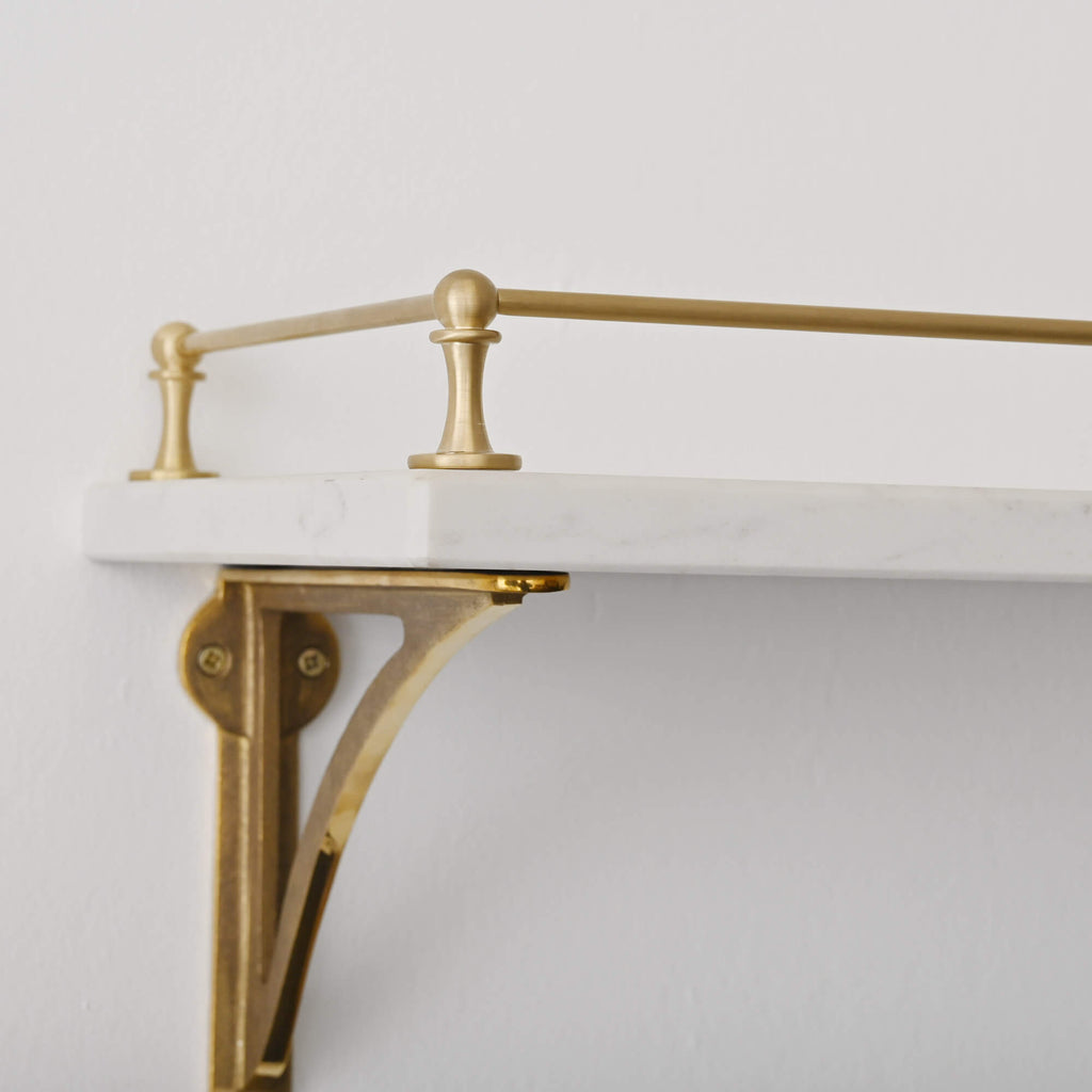 Classic Brushed Satin Brass Gallery Shelf Rail-Gallery Rails-Yester Home