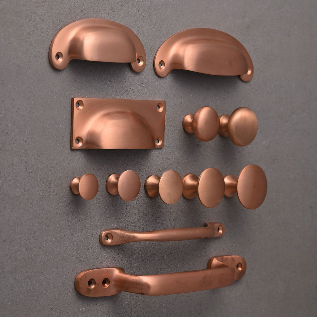 Classic Brushed Satin Copper Cupboard Handles-Cabinet Knobs-Yester Home