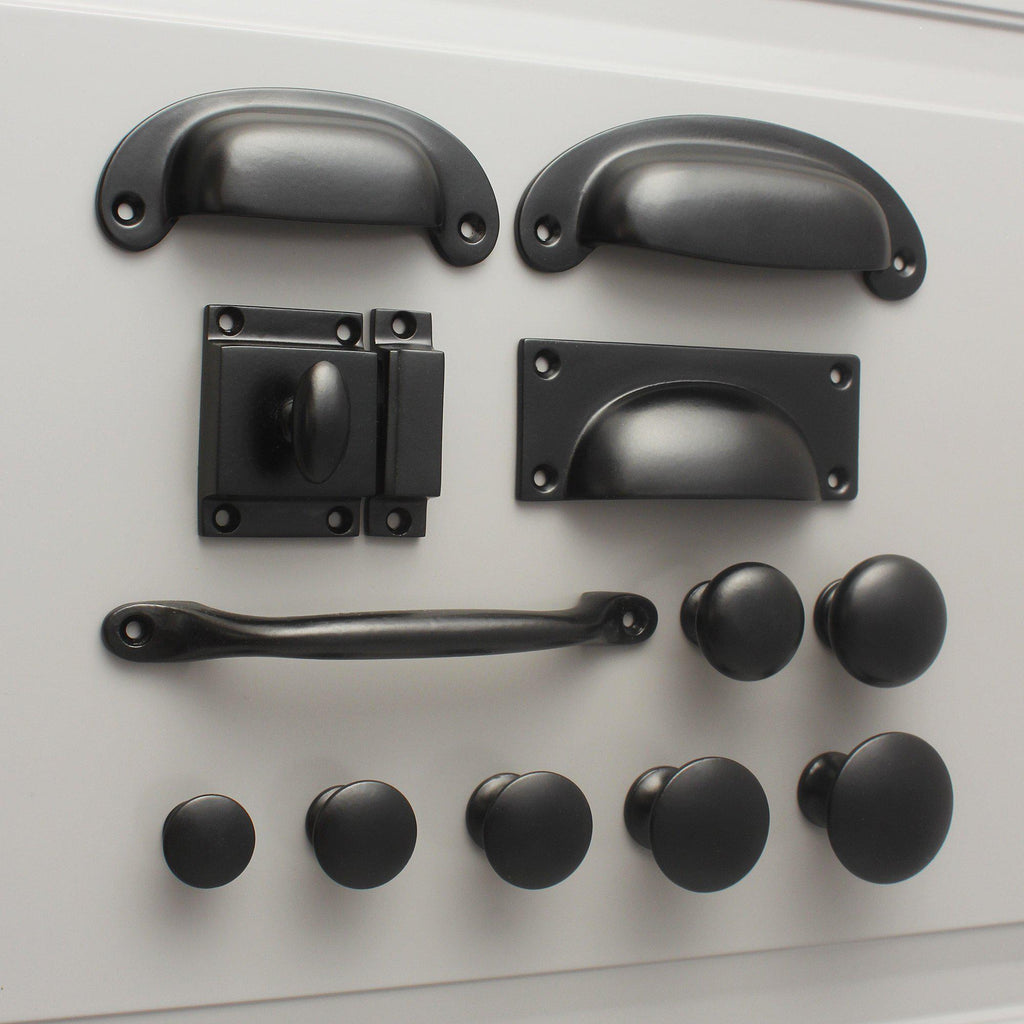 Classic Cast Iron Cupboard Handles | Black-Cabinet Knobs-Yester Home