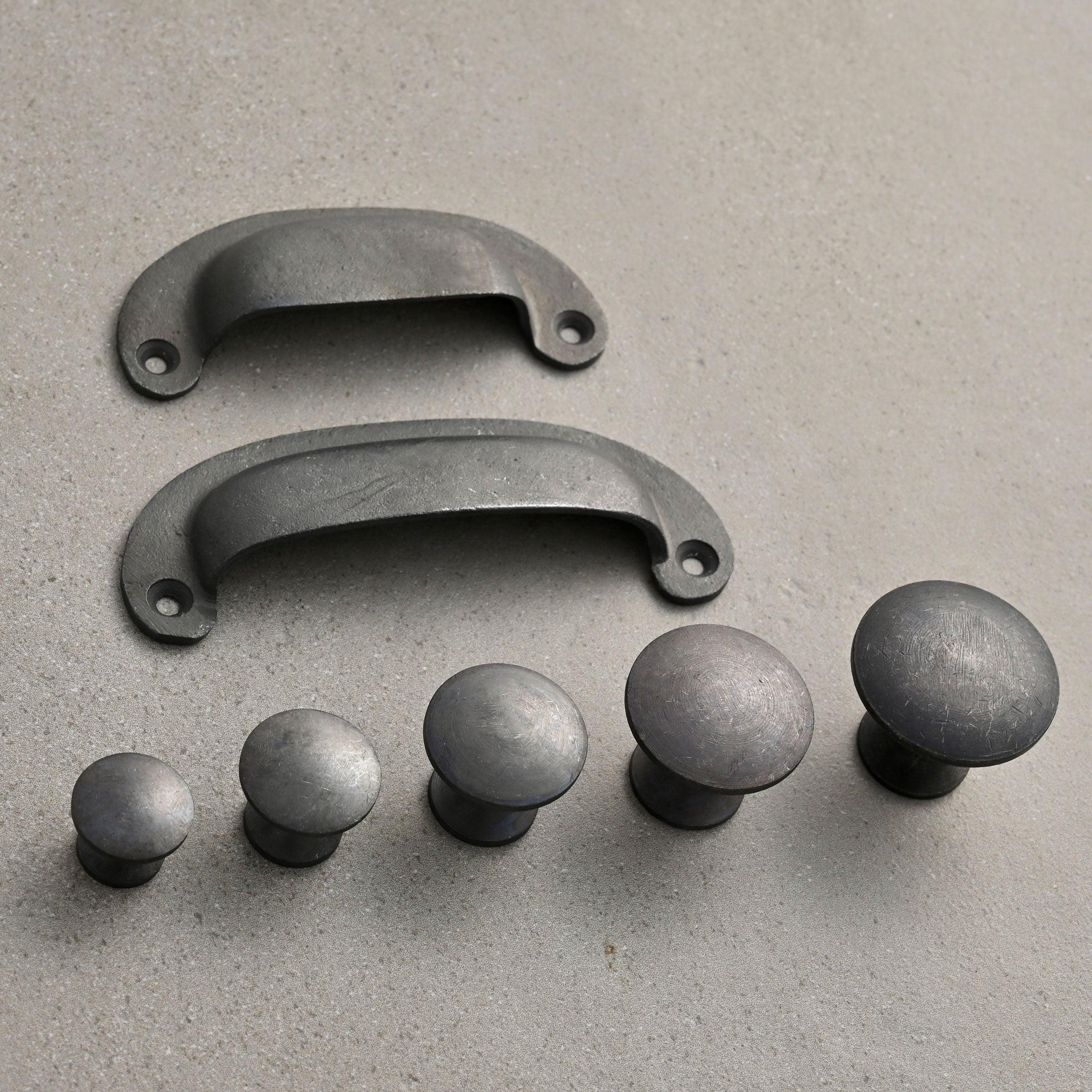 Classic Cast Iron Cupboard Handles | Oxidised-Cabinet Knobs-Yester Home