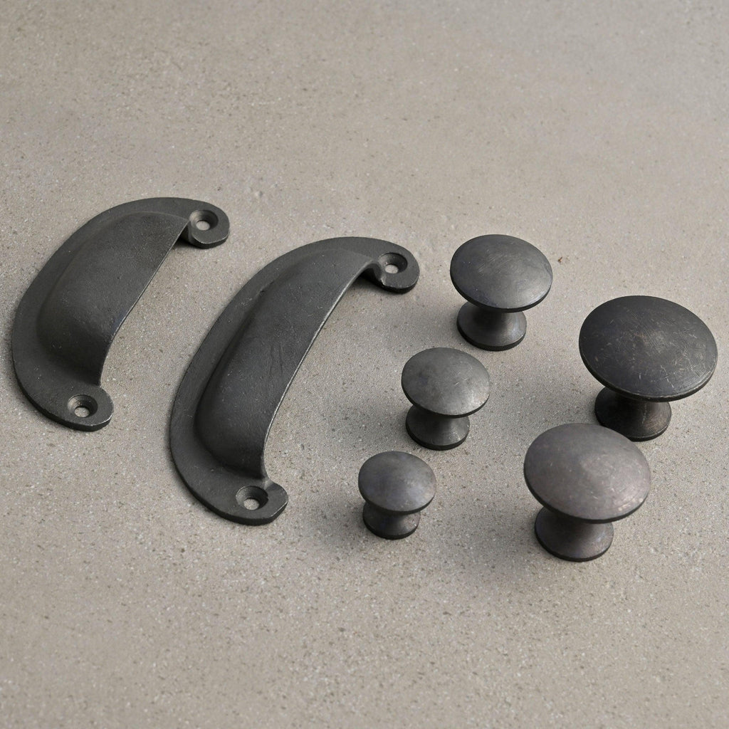 Classic Cast Iron Cupboard Handles | Oxidised-Cabinet Knobs-Yester Home