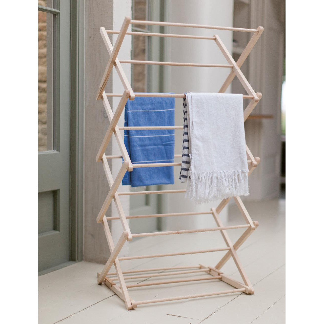 Classic Folding Wooden Clothes Horse | Natural - Laundry & Ironing - Garden Trading - Yester Home