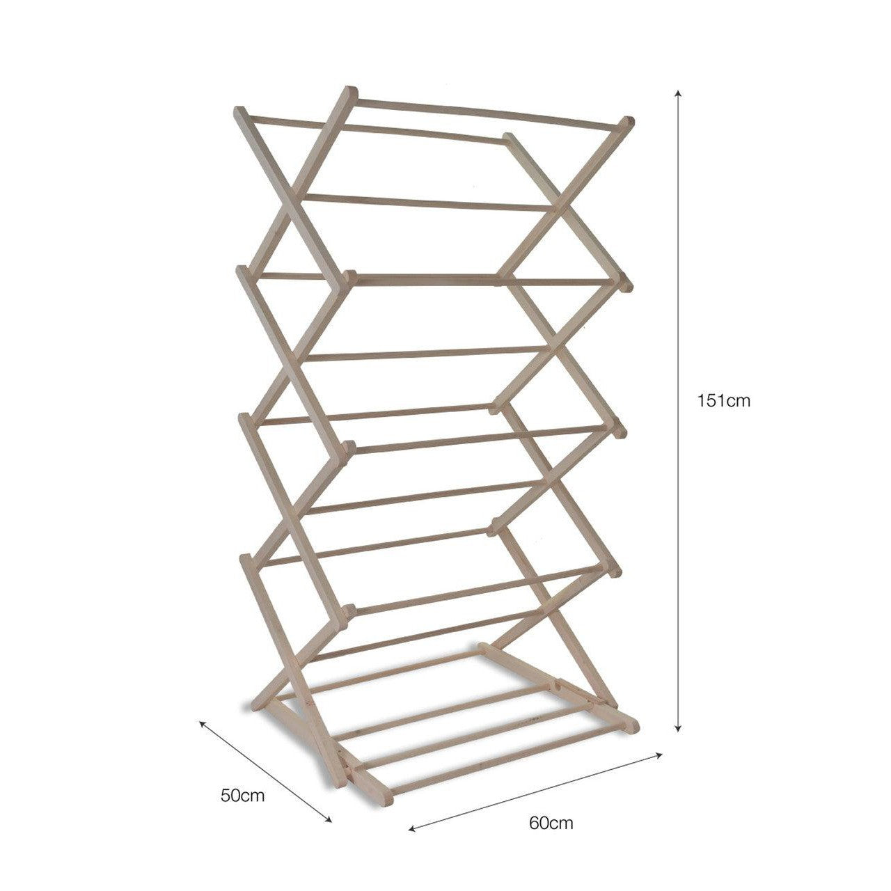 Classic Folding Wooden Clothes Horse | Natural - Laundry & Ironing - Garden Trading - Yester Home