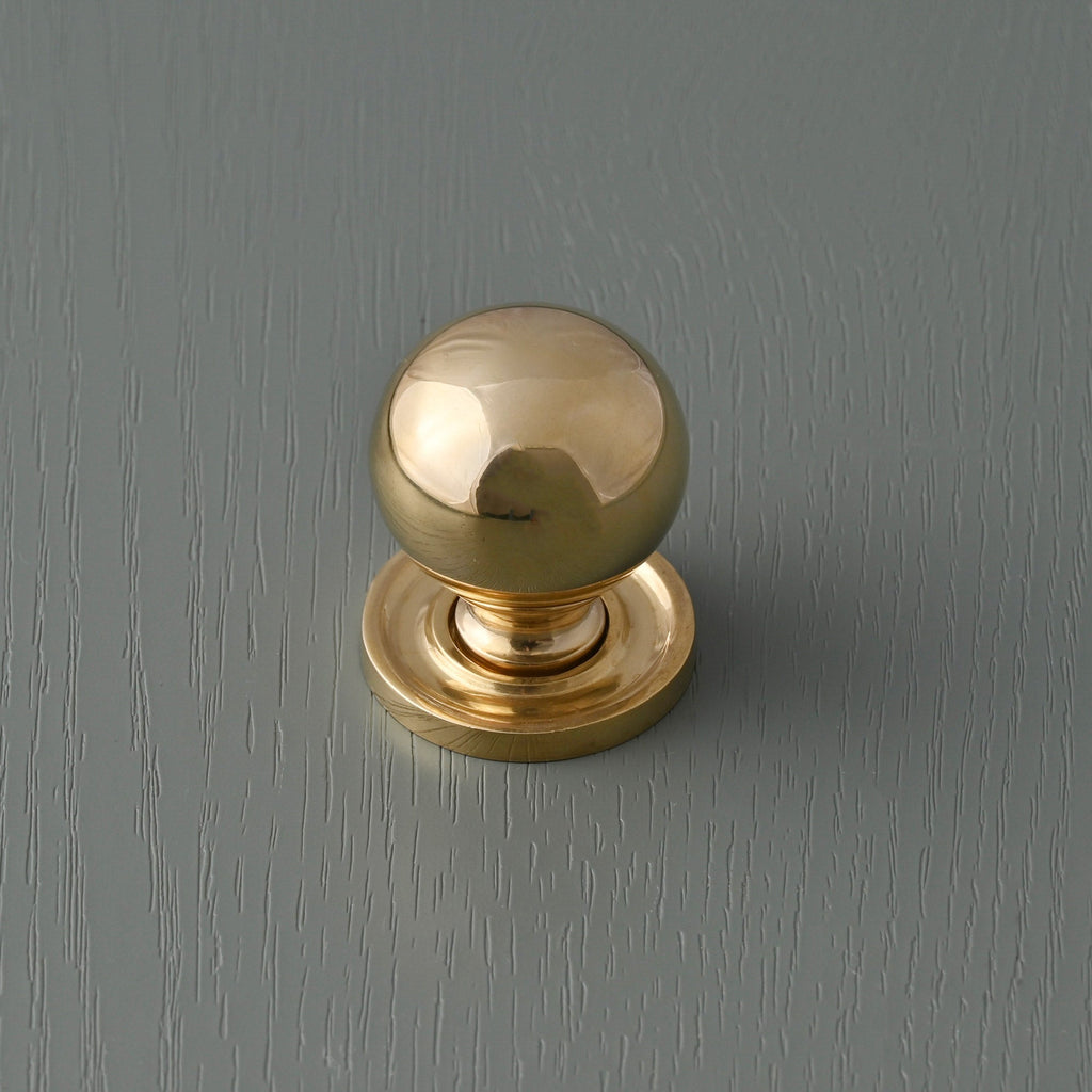 Classic Polished Brass Round Cupboard Knob-Cabinet Knobs-Yester Home