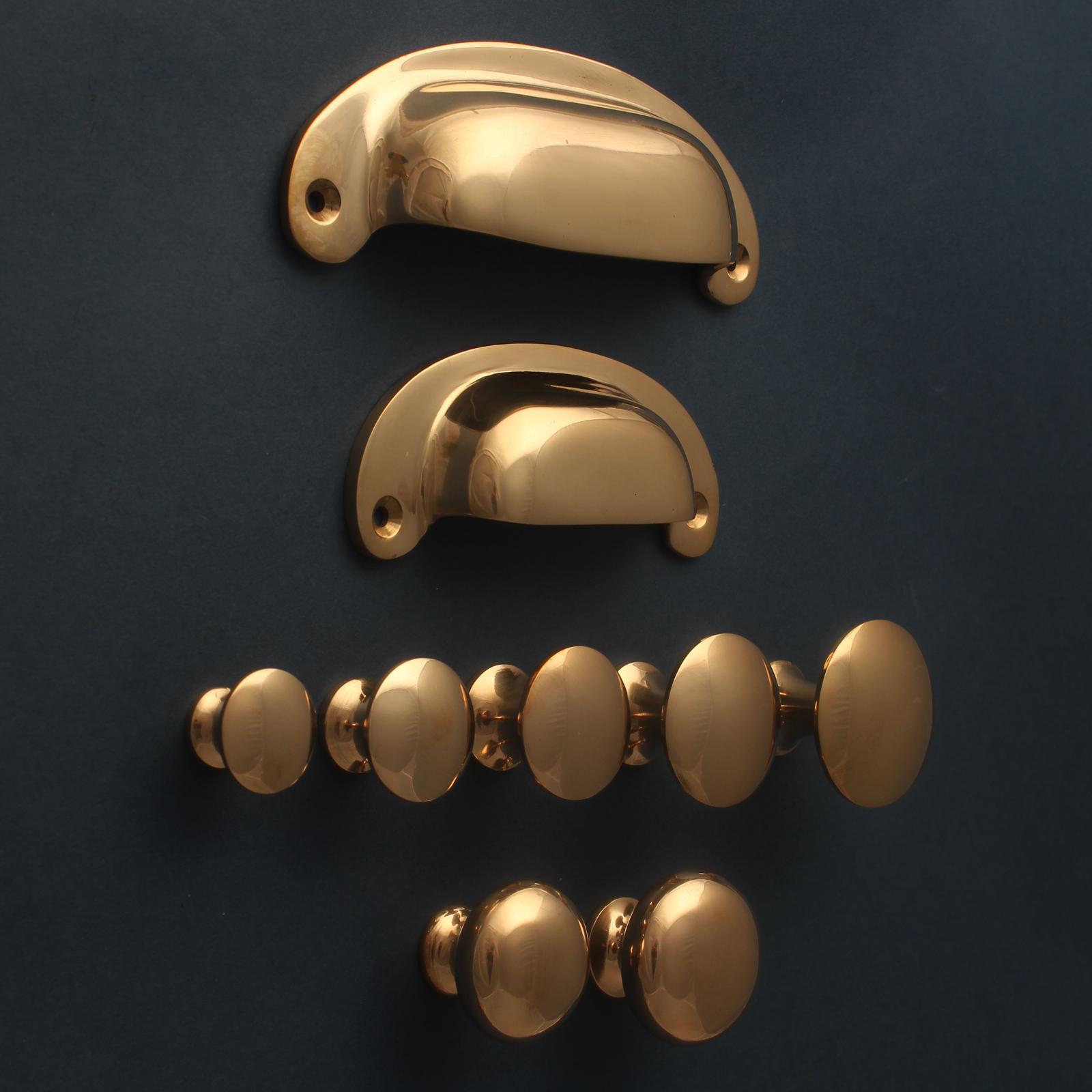 Classic Polished Bronze Cupboard Handles-Cabinet Knobs-Yester Home