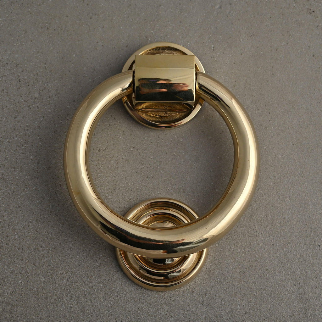 Classic Ring Door Knocker | Polished Brass-Door Knocker-Yester Home