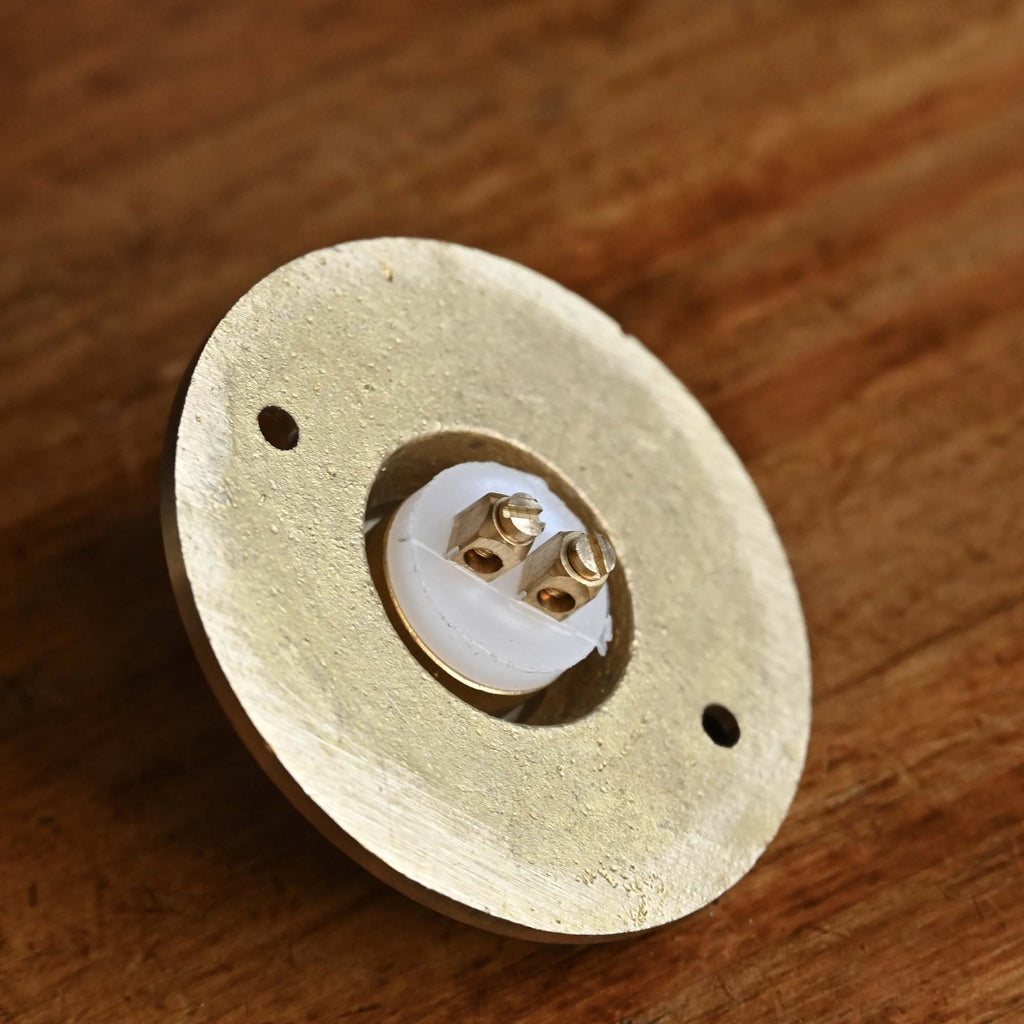 Classic Round Brass 'Press' Doorbell Push-Doorbell Pushes-Yester Home