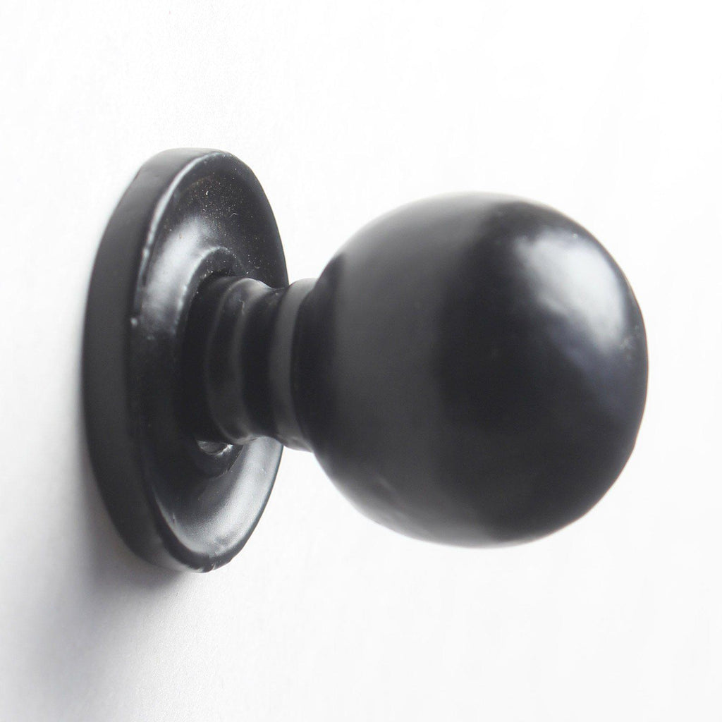 Classic Round Cast Iron Cupboard Knob Black-Cabinet Knobs-Yester Home