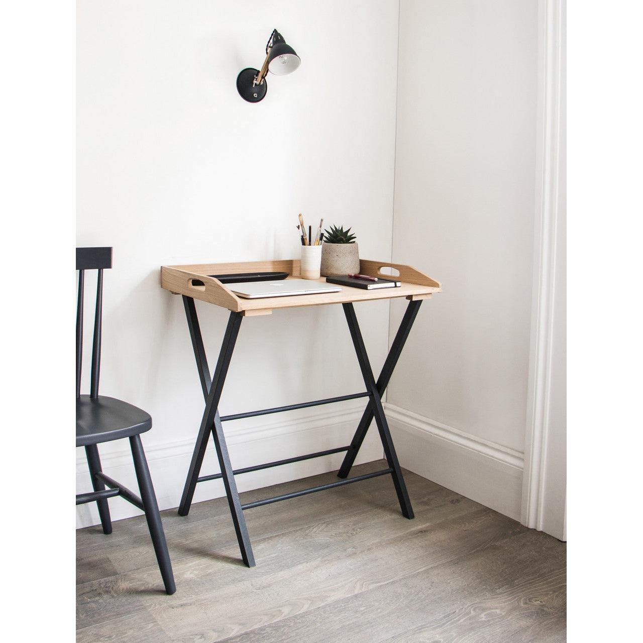 Clockhouse Desk Tray in Carbon - Oak & Beech-Office Accessories-Yester Home