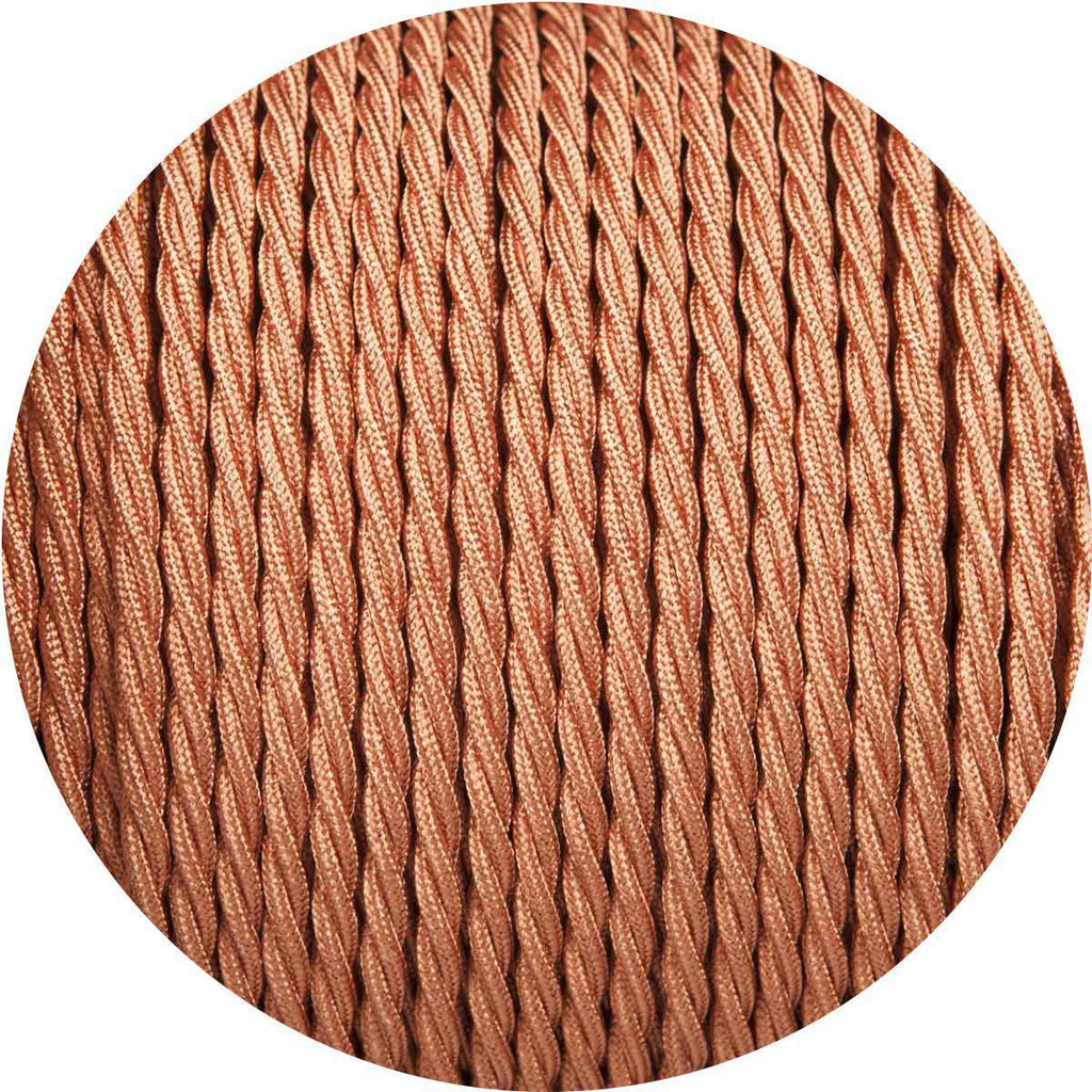 Copper Coloured Twisted Fabric Braided Cable-Fabric Cable-Yester Home