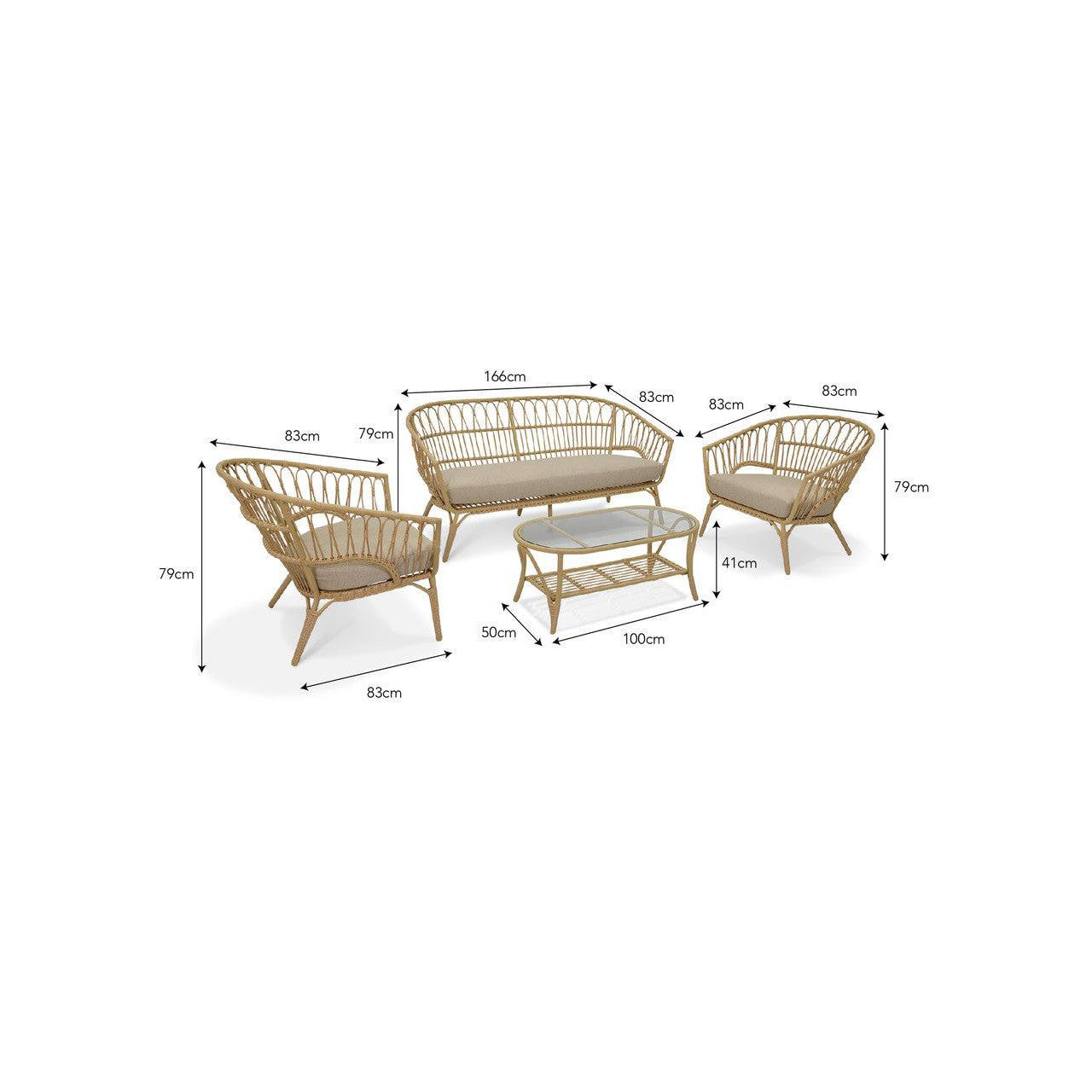 Corston Sofa Set | Natural - Outdoor Sofas & Sets - Garden Trading - Yester Home