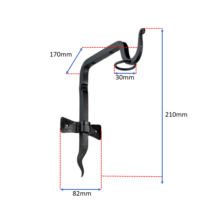Cosmo Twist Shelf Support Matt Black-Ferro Handforged Collection-Yester Home
