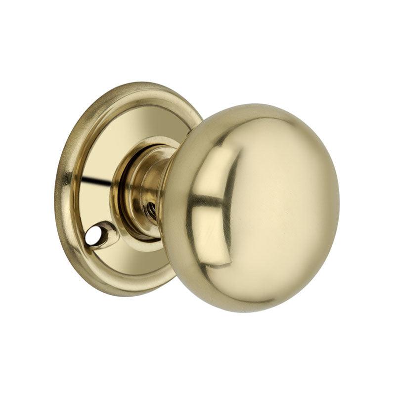 Cottage Large 50mm Door Knob Polished Brass-Rim Door Knobs-Yester Home