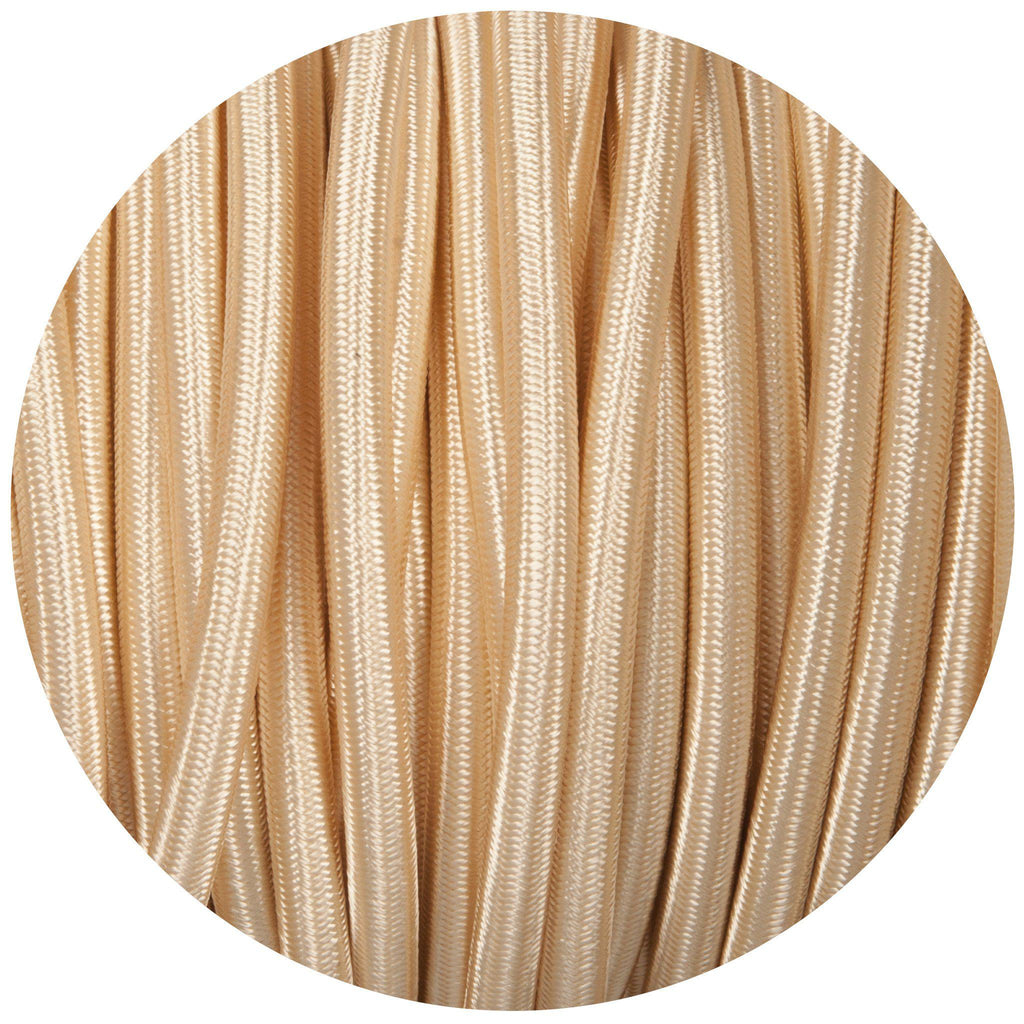 Cream Round Fabric Braided Cable-Fabric Cable-Yester Home
