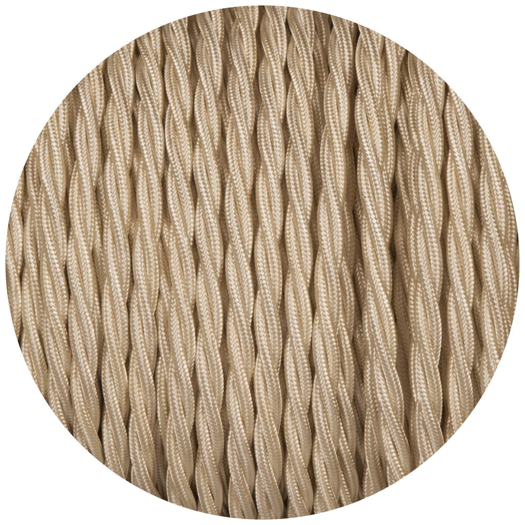 Cream Twisted Fabric Braided Cable-Fabric Cable-Yester Home