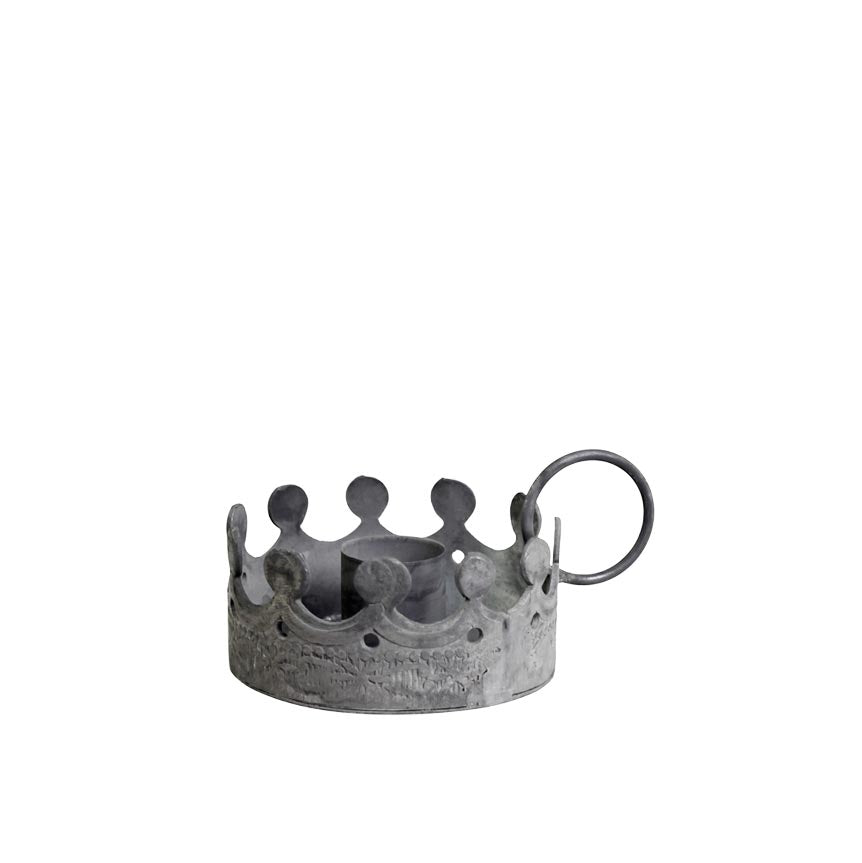 Crown Metal Candle Holder with Handle-Candle Holders-Yester Home