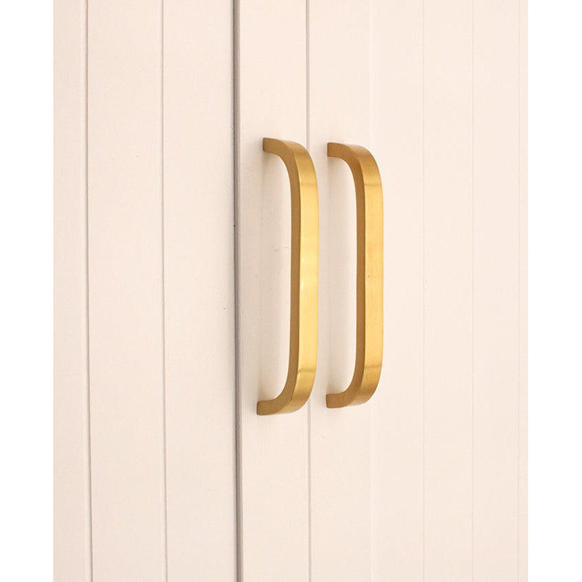 Curve Bar Cabinet Handle Satin Brass Small-Cabinet Handles-Yester Home