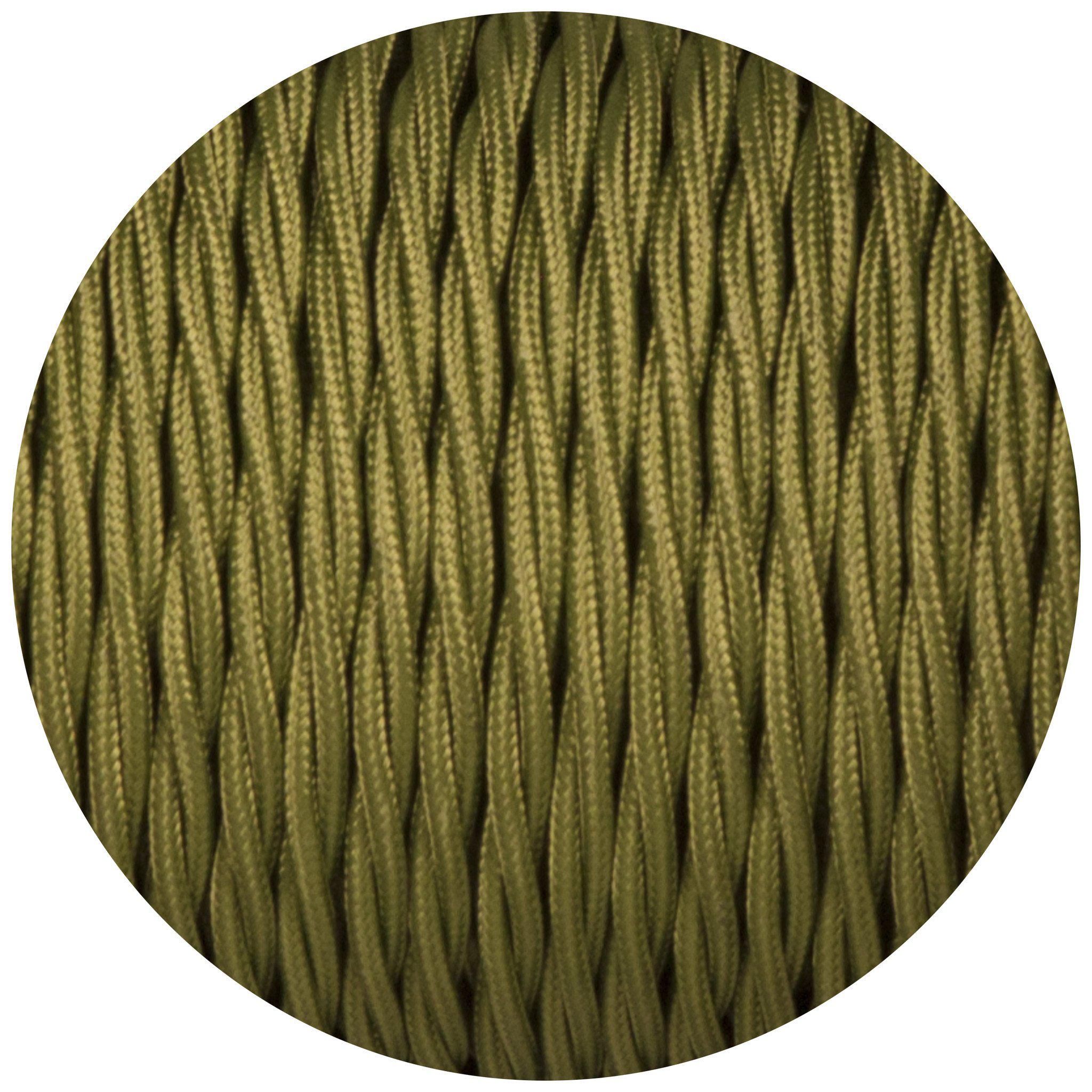 Cyprus Green Twisted Fabric Braided Cable-Fabric Cable-Yester Home