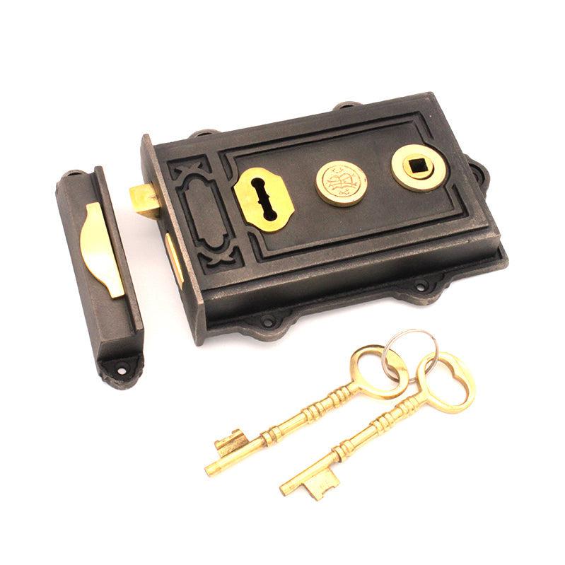 Davenport Rim Lock Pewter-Rim Locks-Yester Home