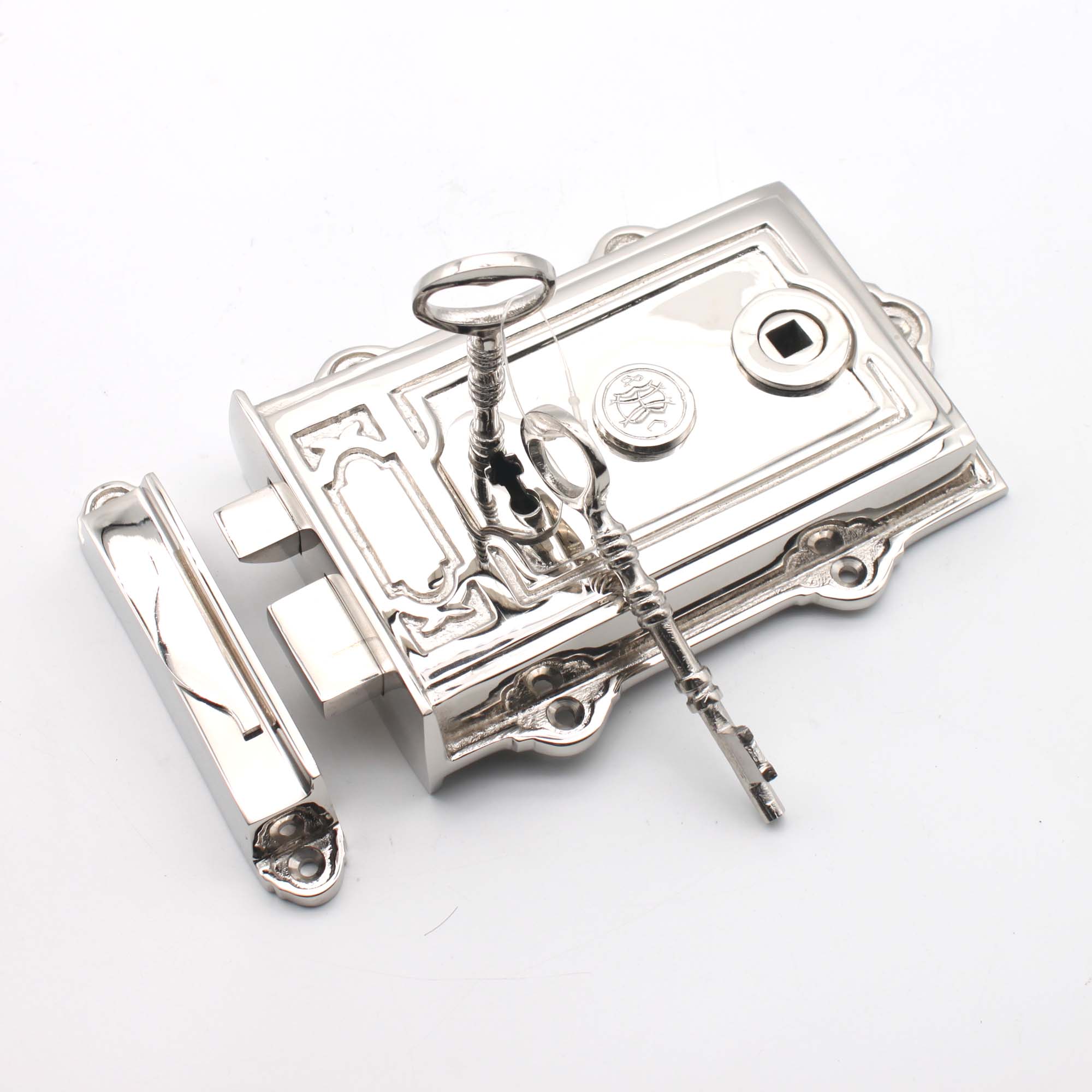 Davenport Rim Lock Polished Nickel-Rim Locks-Yester Home