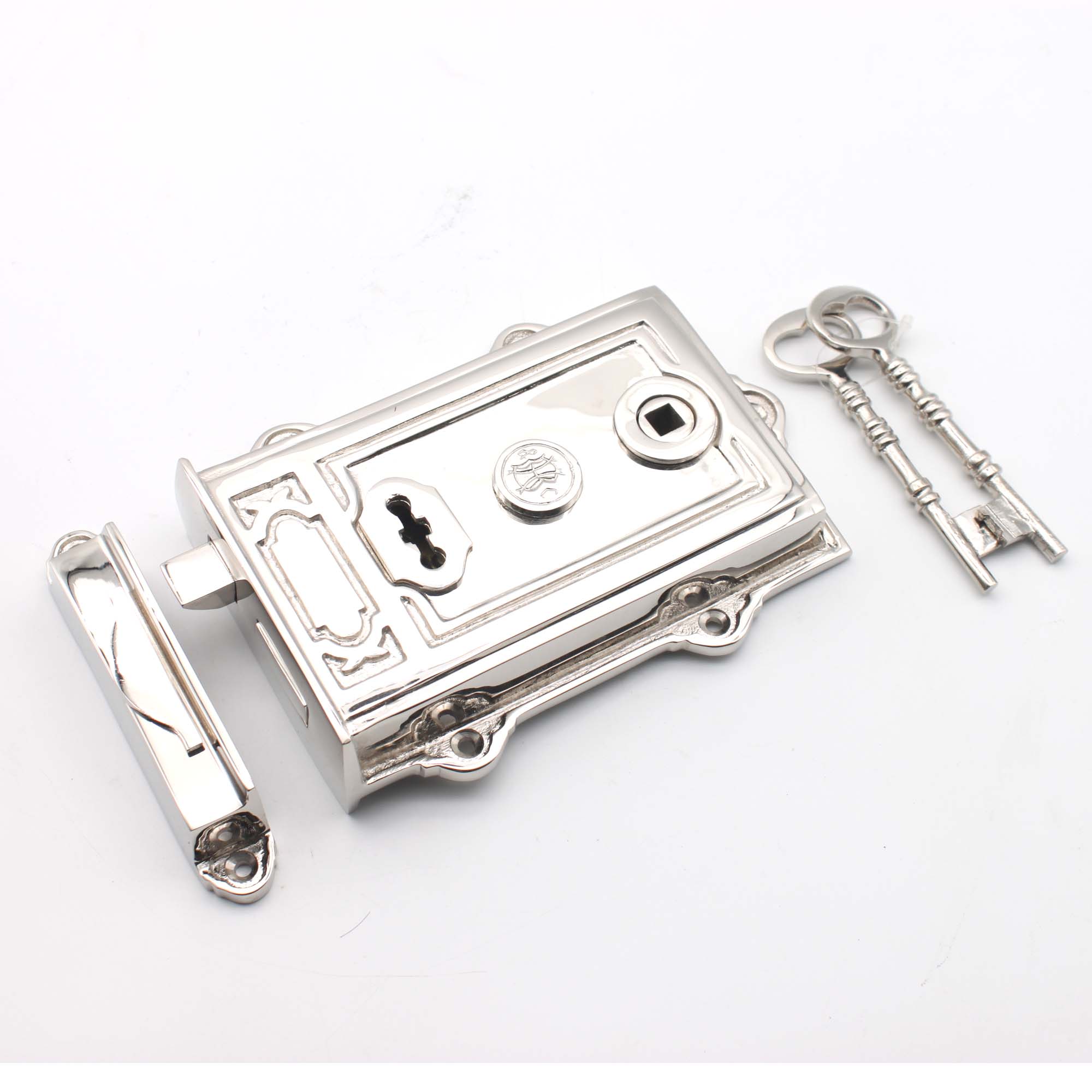 Davenport Rim Lock Polished Nickel-Rim Locks-Yester Home