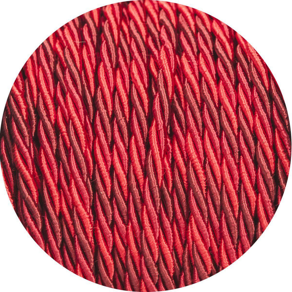 Deep Reds Velvet Twisted Fabric Cable-Fabric Cable-Yester Home