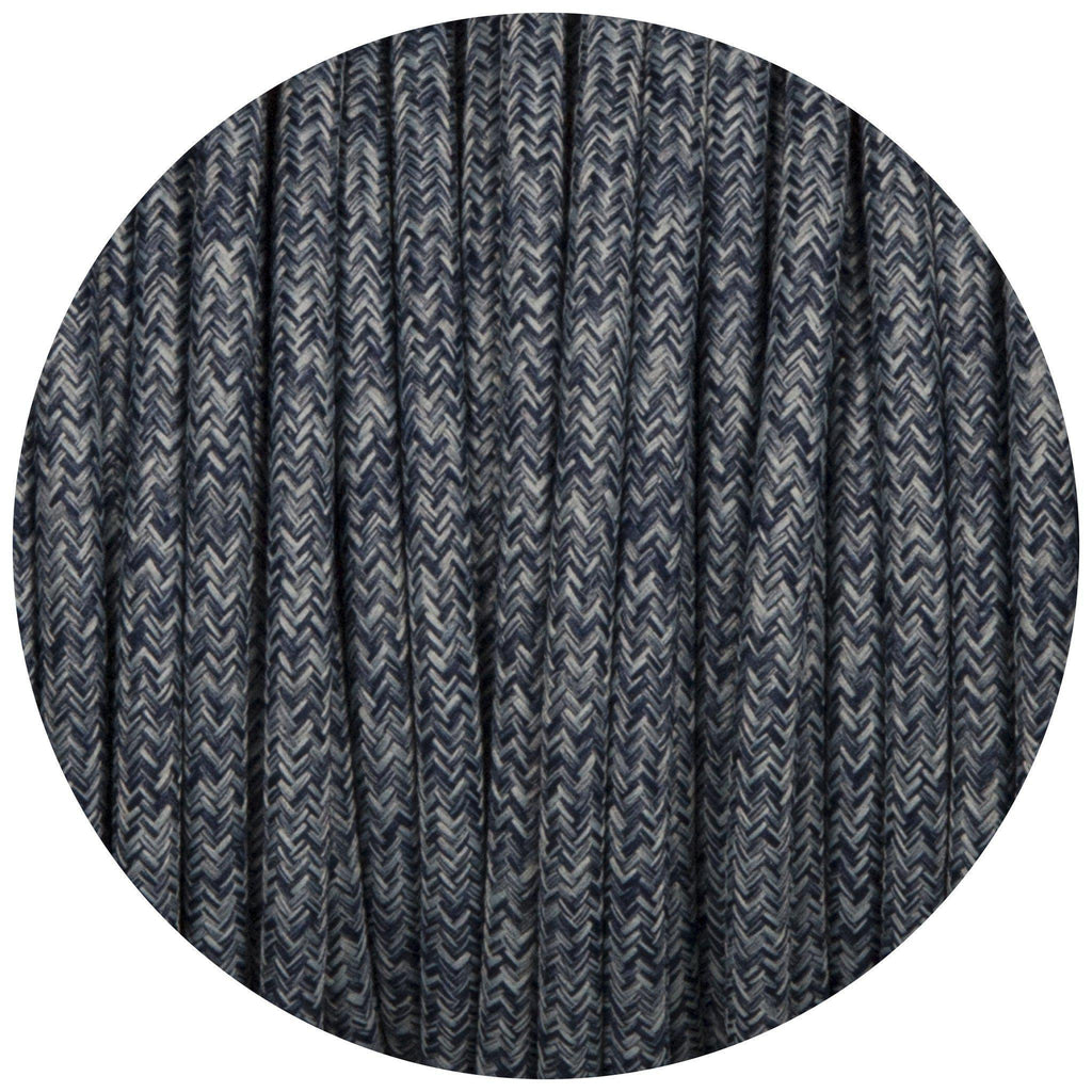 Denim Canvas Round Fabric Braided Cable-Fabric Cable-Yester Home