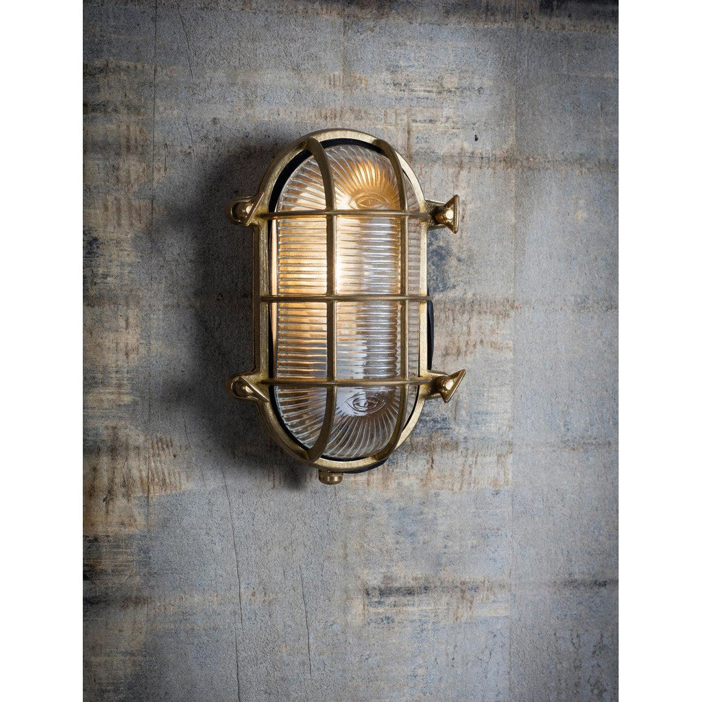 Devonport Bulk Head Light - Brass-Outdoor Lighting-Yester Home