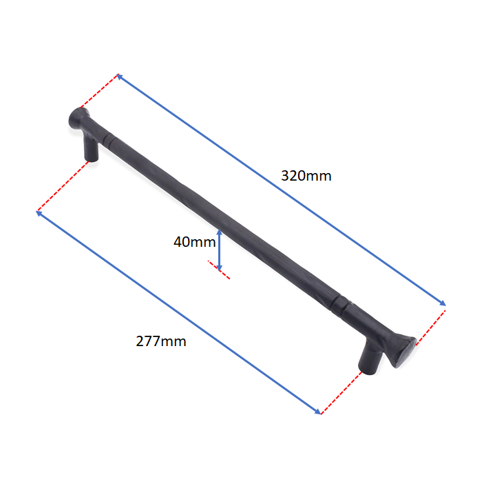 Dona Pull Handle Large Matt Black-Cabinet Handles-Yester Home