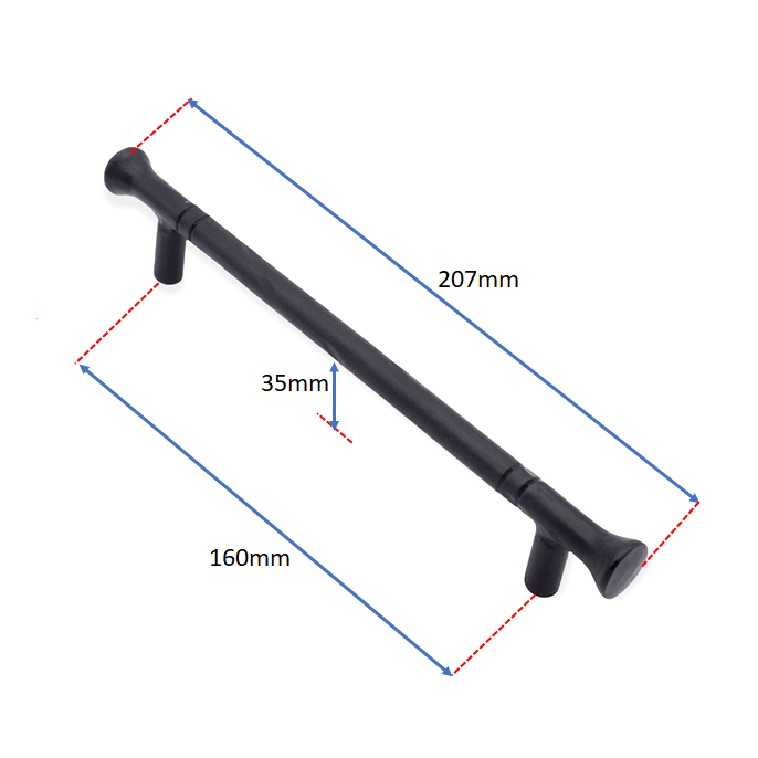 Dona Pull Handle Medium Matt Black-Cabinet Handles-Yester Home