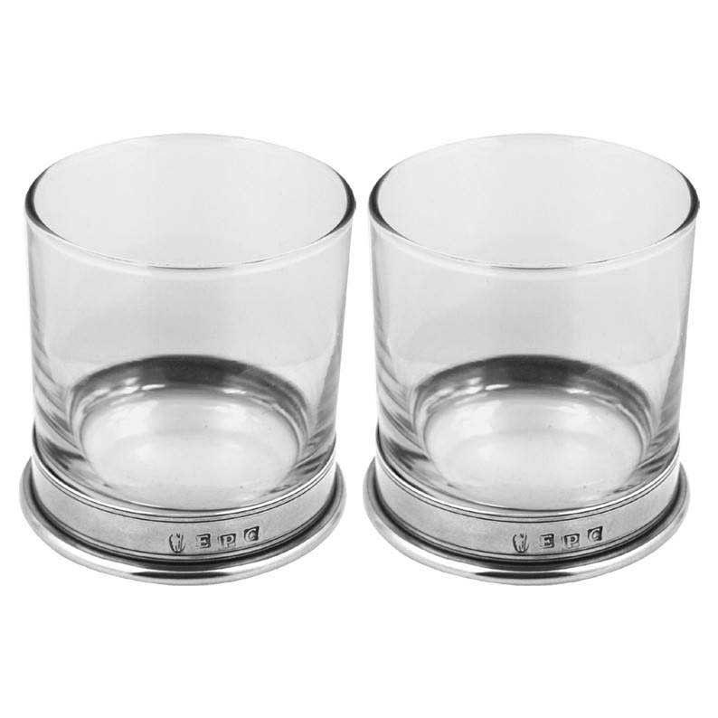 Double Pewter Vogue Tumbler Set-Tumblers-Yester Home