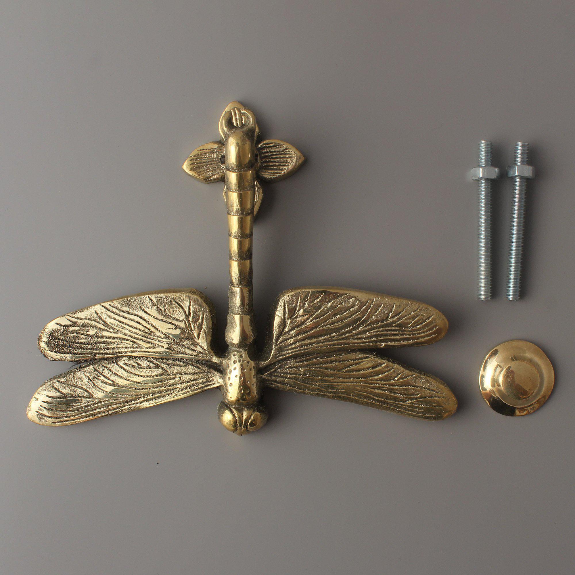 Dragonfly Door Knocker | Solid Brass-Door Knocker-Yester Home