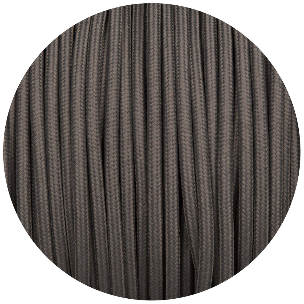 Dusk Grey Round Fabric Braided Cable-Fabric Cable-Yester Home
