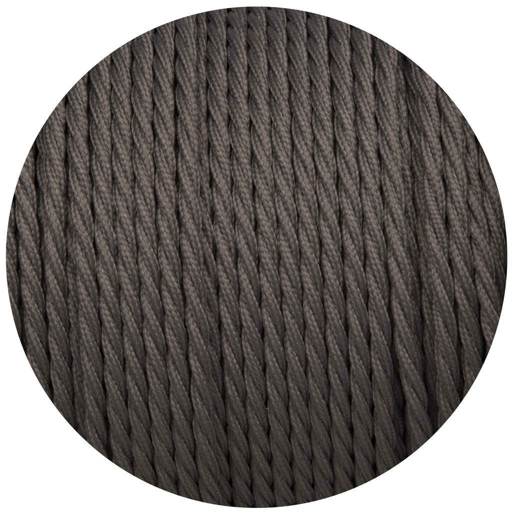 Dusk Grey Twisted Fabric Braided Cable-Fabric Cable-Yester Home