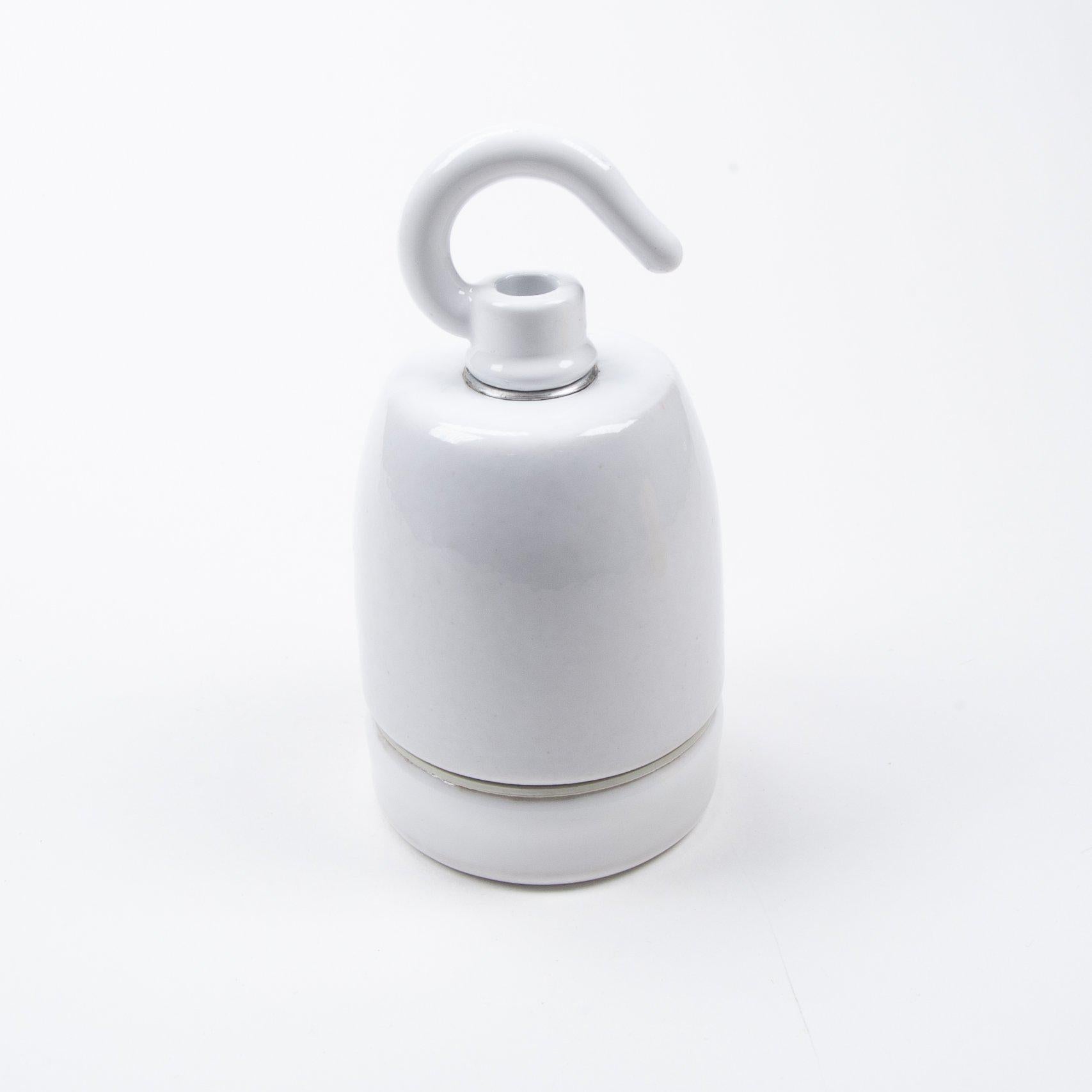 E27 Ceramic Lampholder with hook - All Colours-Lampholders-Yester Home