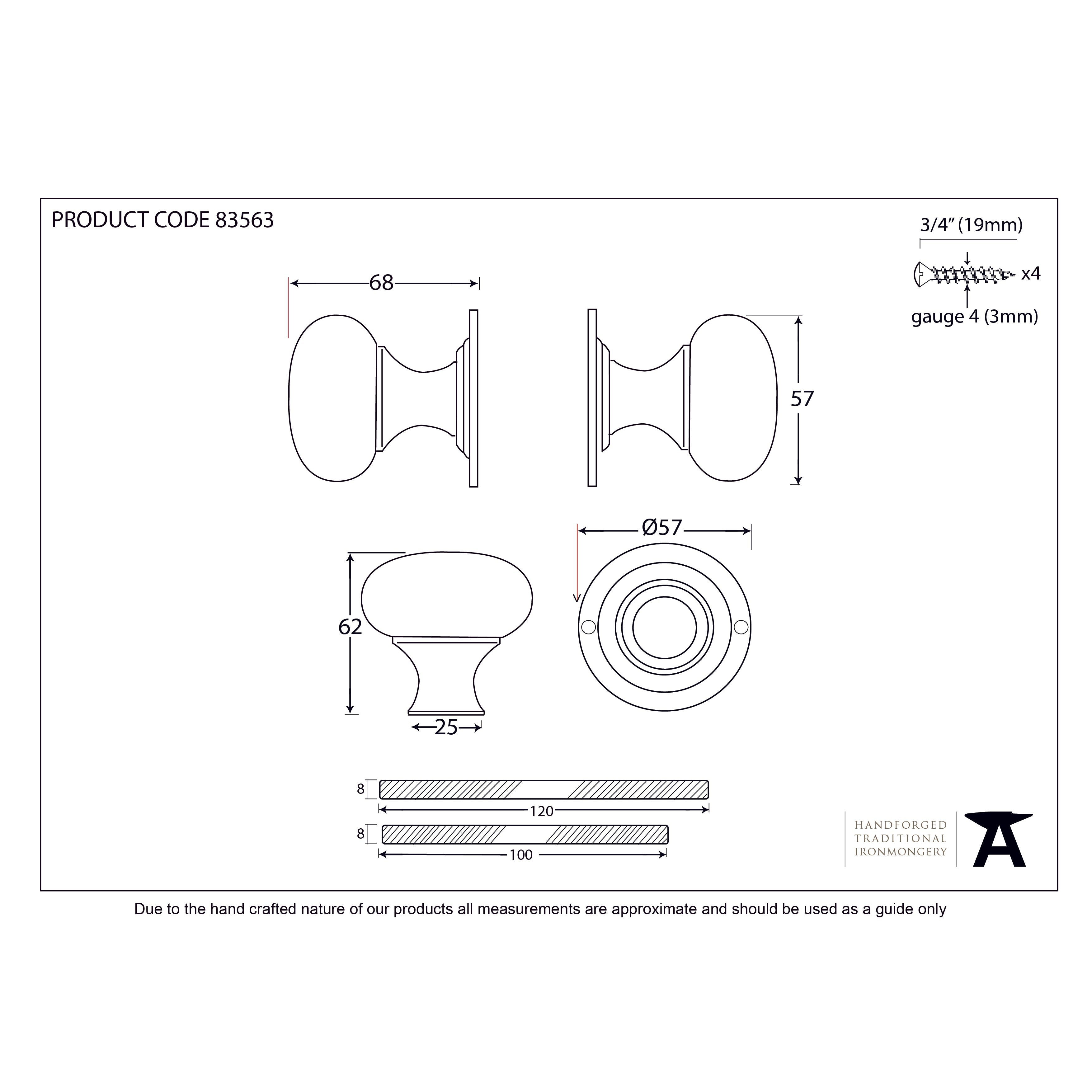 Ebony and PB Bun Mortice/Rim Knob Set | From The Anvil-Mortice Knobs-Yester Home