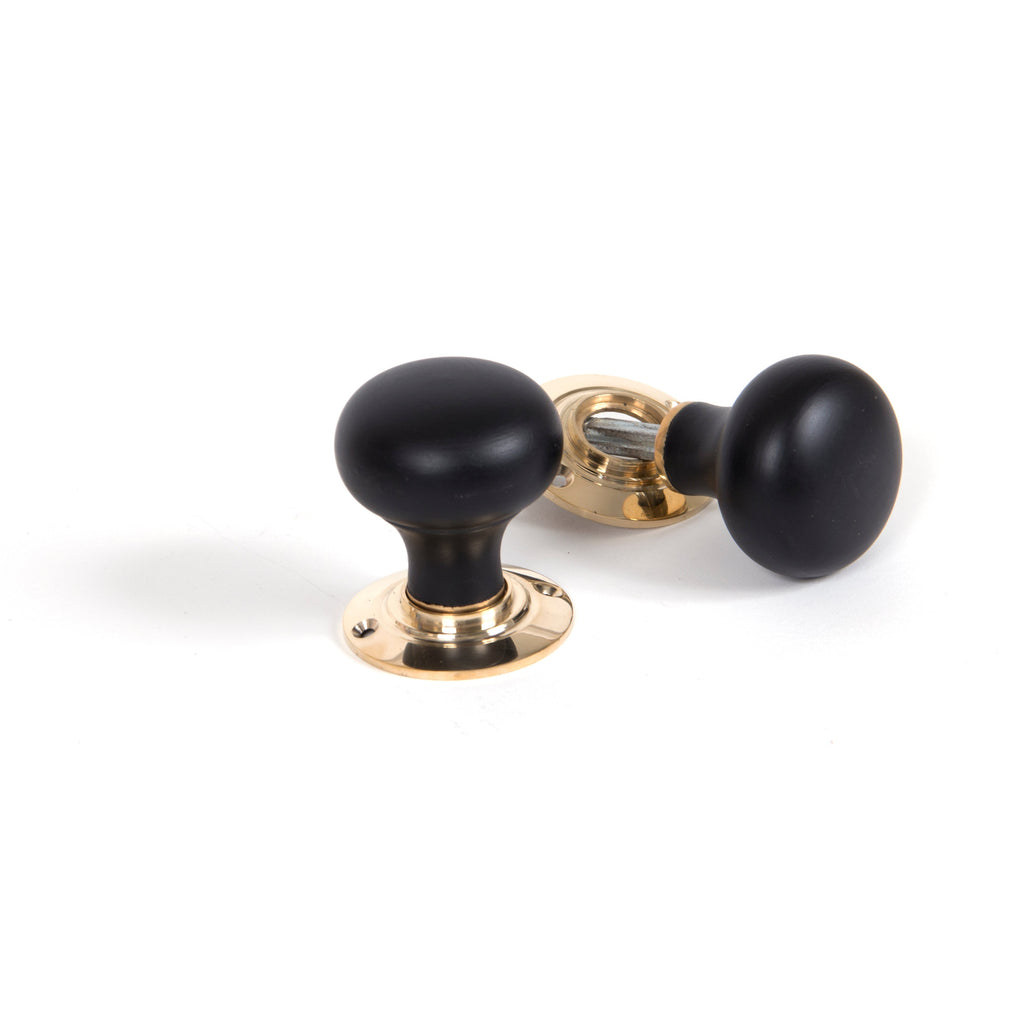 Ebony and PB Bun Mortice/Rim Knob Set | From The Anvil-Mortice Knobs-Yester Home