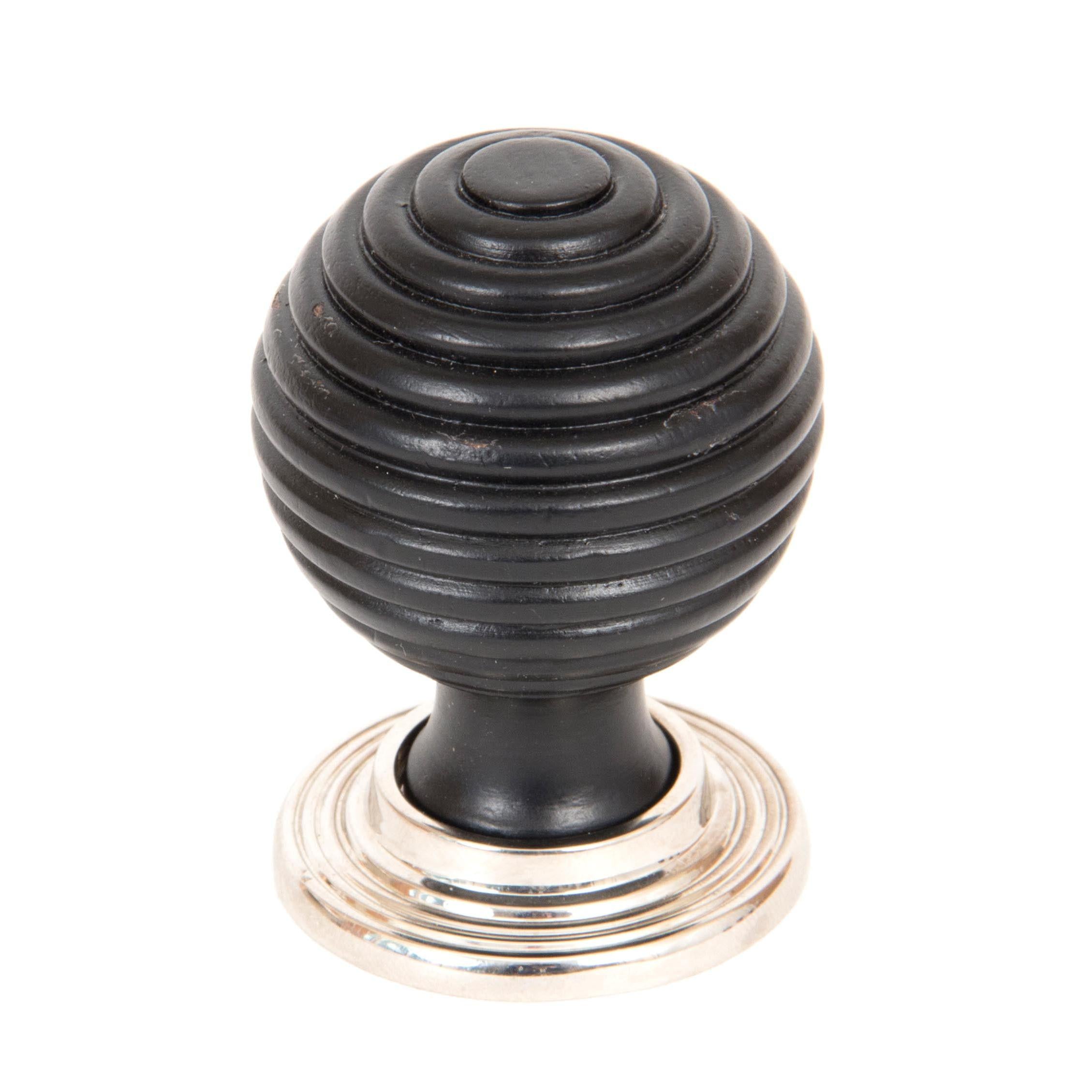 Ebony and PN Beehive Cabinet Knob 38mm | From The Anvil - Cabinet Knobs - From The Anvil - Yester Home