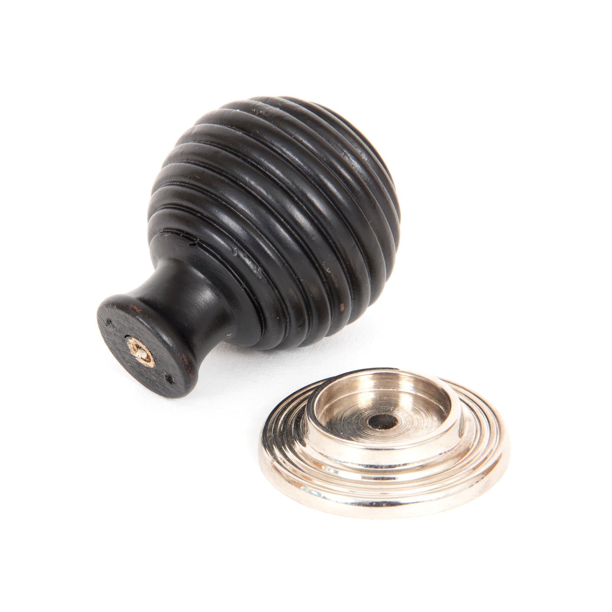 Ebony and PN Beehive Cabinet Knob 38mm | From The Anvil - Cabinet Knobs - From The Anvil - Yester Home