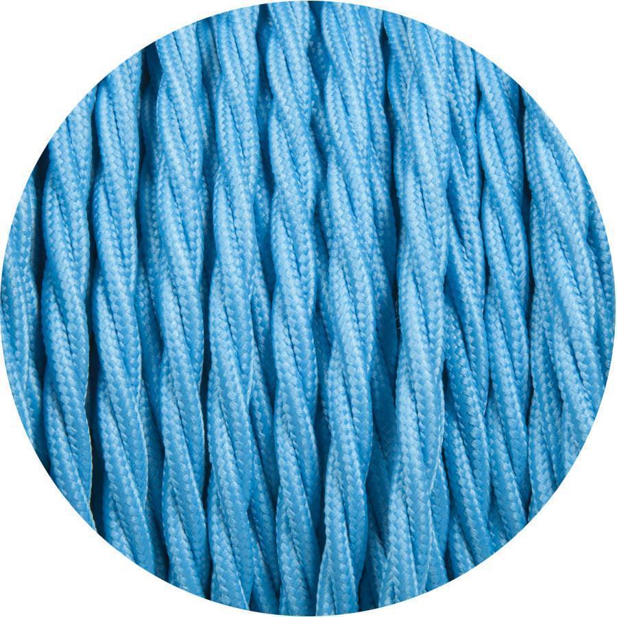 Electric Blue Twisted Fabric Cable-Fabric Cable-Yester Home