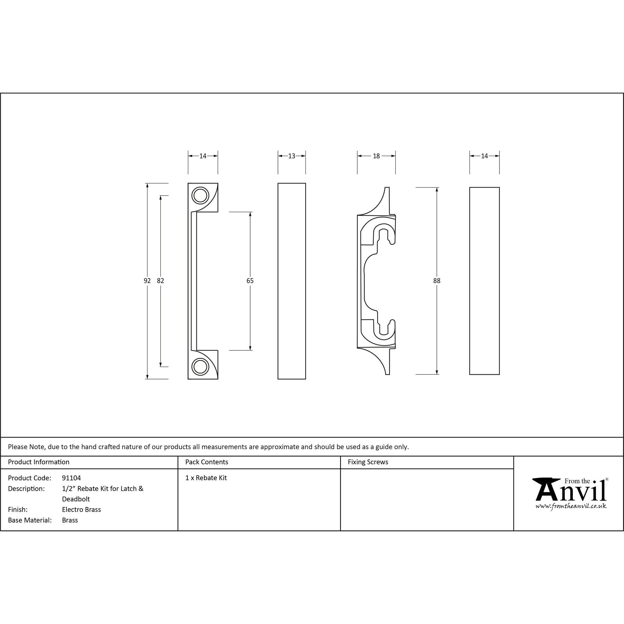 Electro Brass ½" Rebate Kit for Latch and Deadbolt | From The Anvil - Deadlocks & Deadbolts - From The Anvil - Yester Home